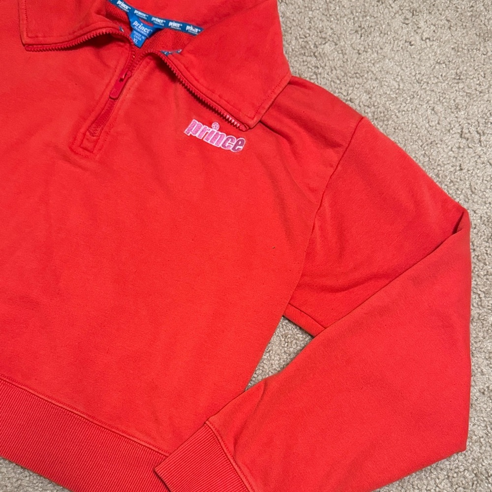 Prince Pickleball Women's 1/4 Zip Up Long Sleeve Red/Orange Sweatshirt Size XL